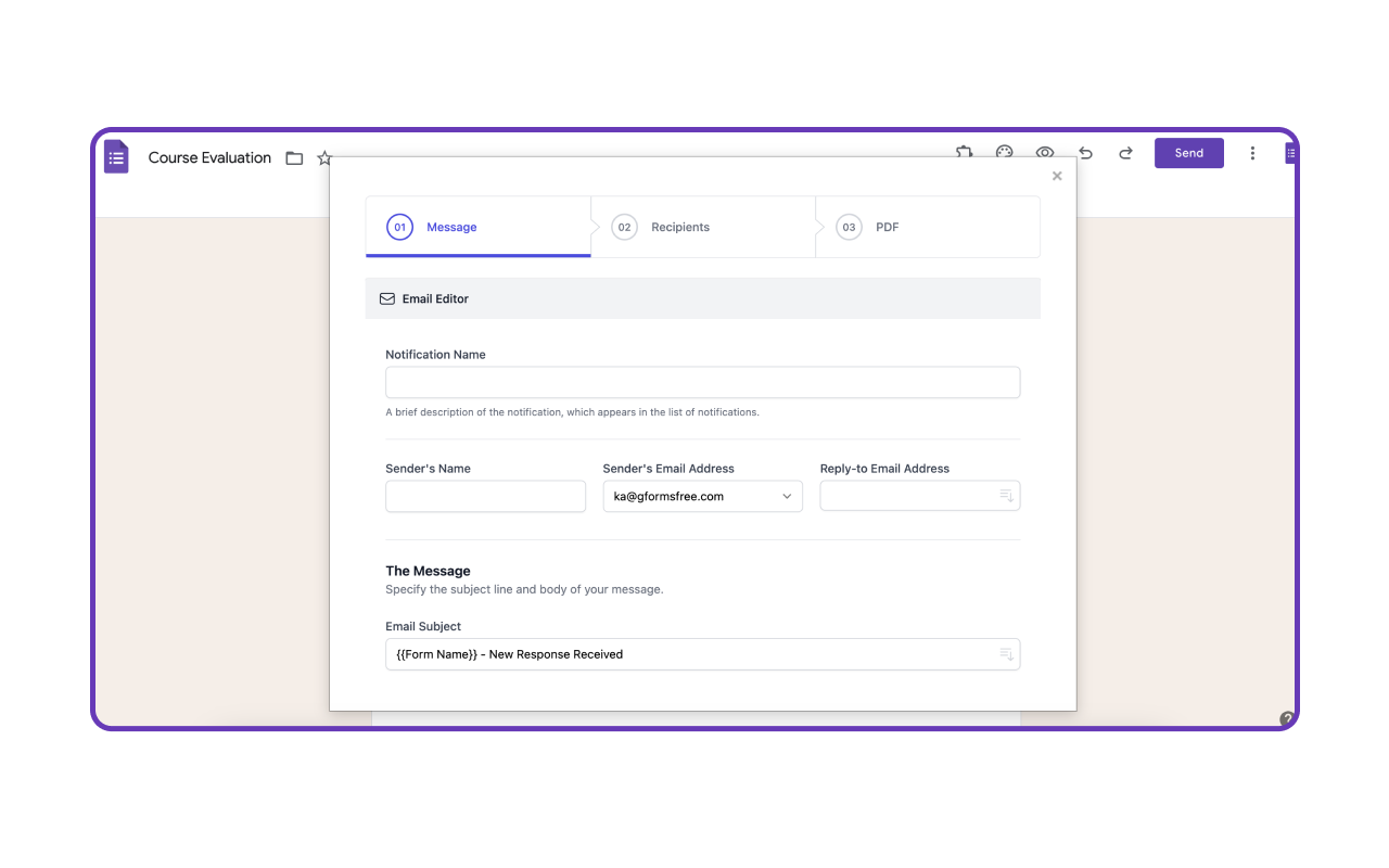 google forms notifications