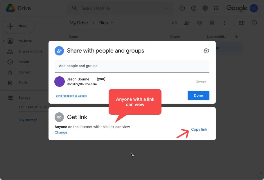 Partager un Fichier Google Drive